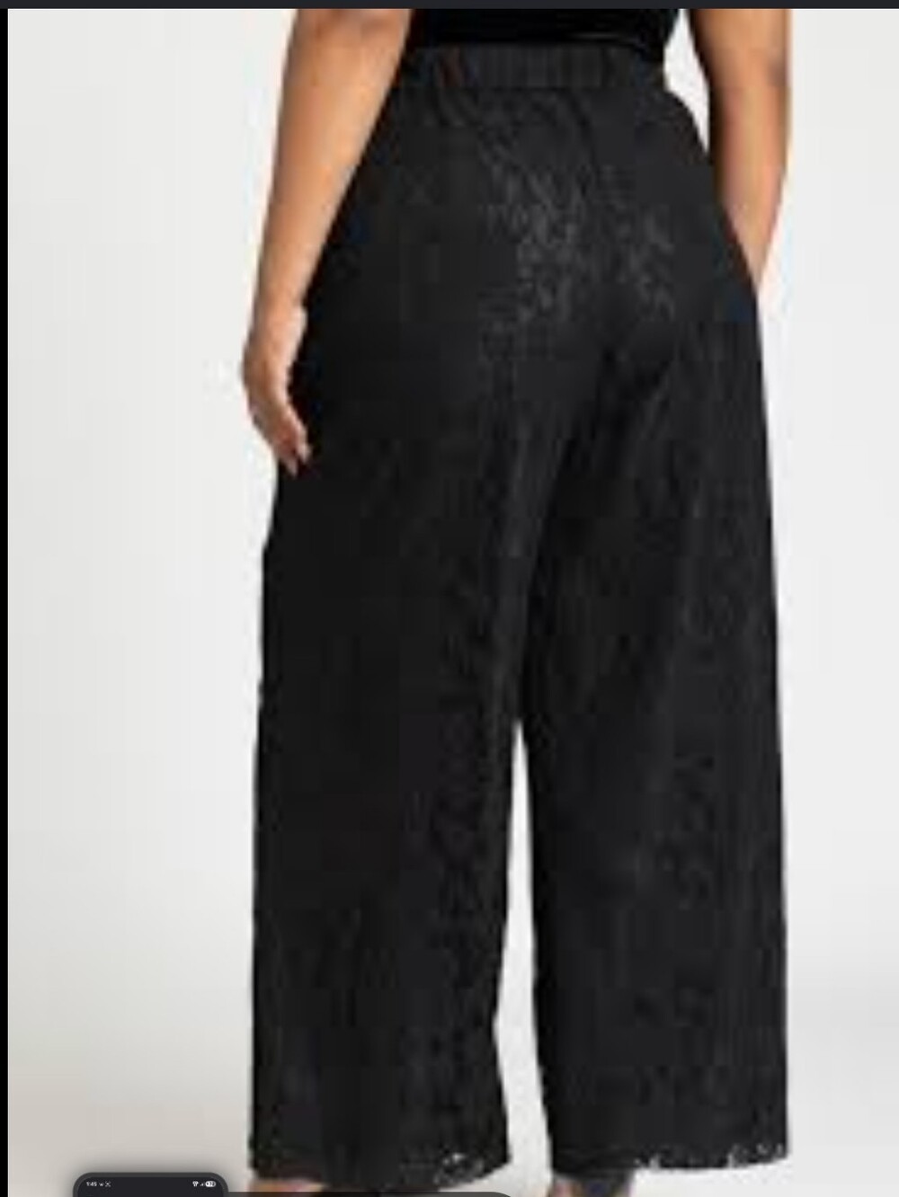 Et Lois Black Lace Wide-Leg Trousers